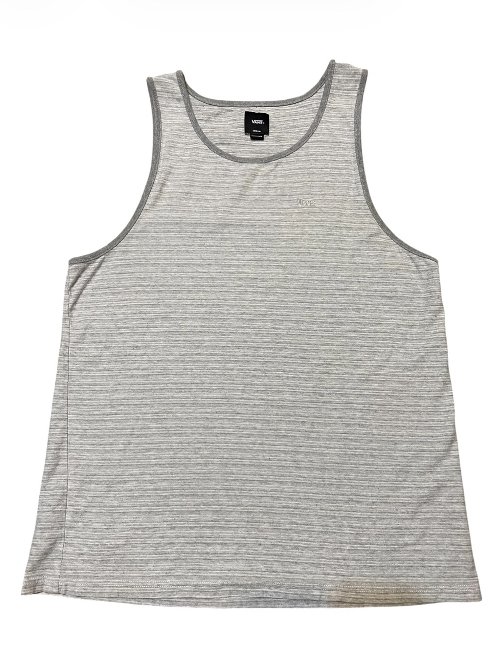 Men's Vans Tank Top Gray Stripe Size Medium Skate Surf